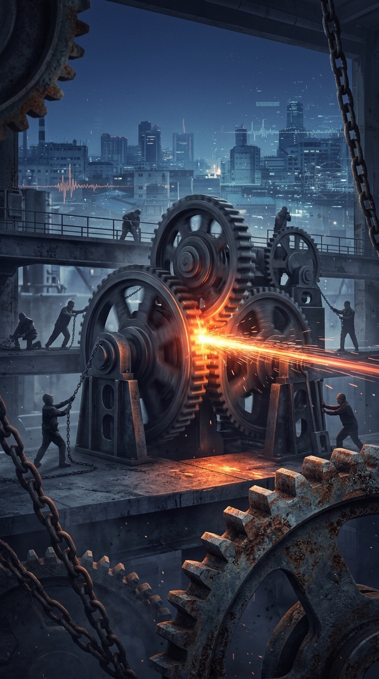 함께 굴린 기어