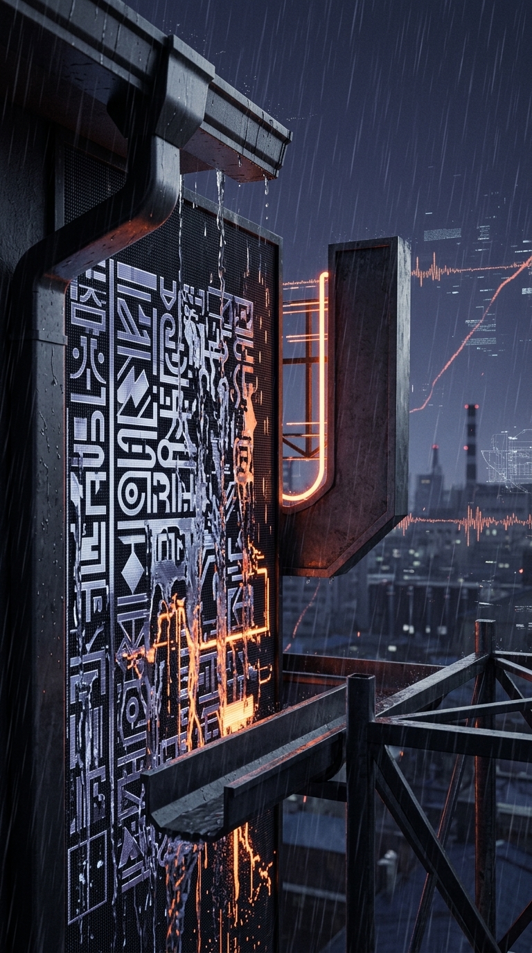 빗물 젖은 문자