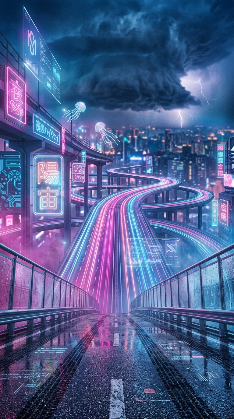 夜のハイウェイ