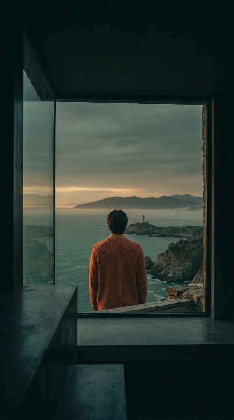 어깨에 얹힌 수평선